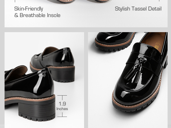 Women s Chunk Penny Loafers With Tassels Dream Pairs